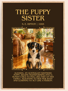The Puppy Sister Minimalist Book Poster by S. E. Hinton – image 1