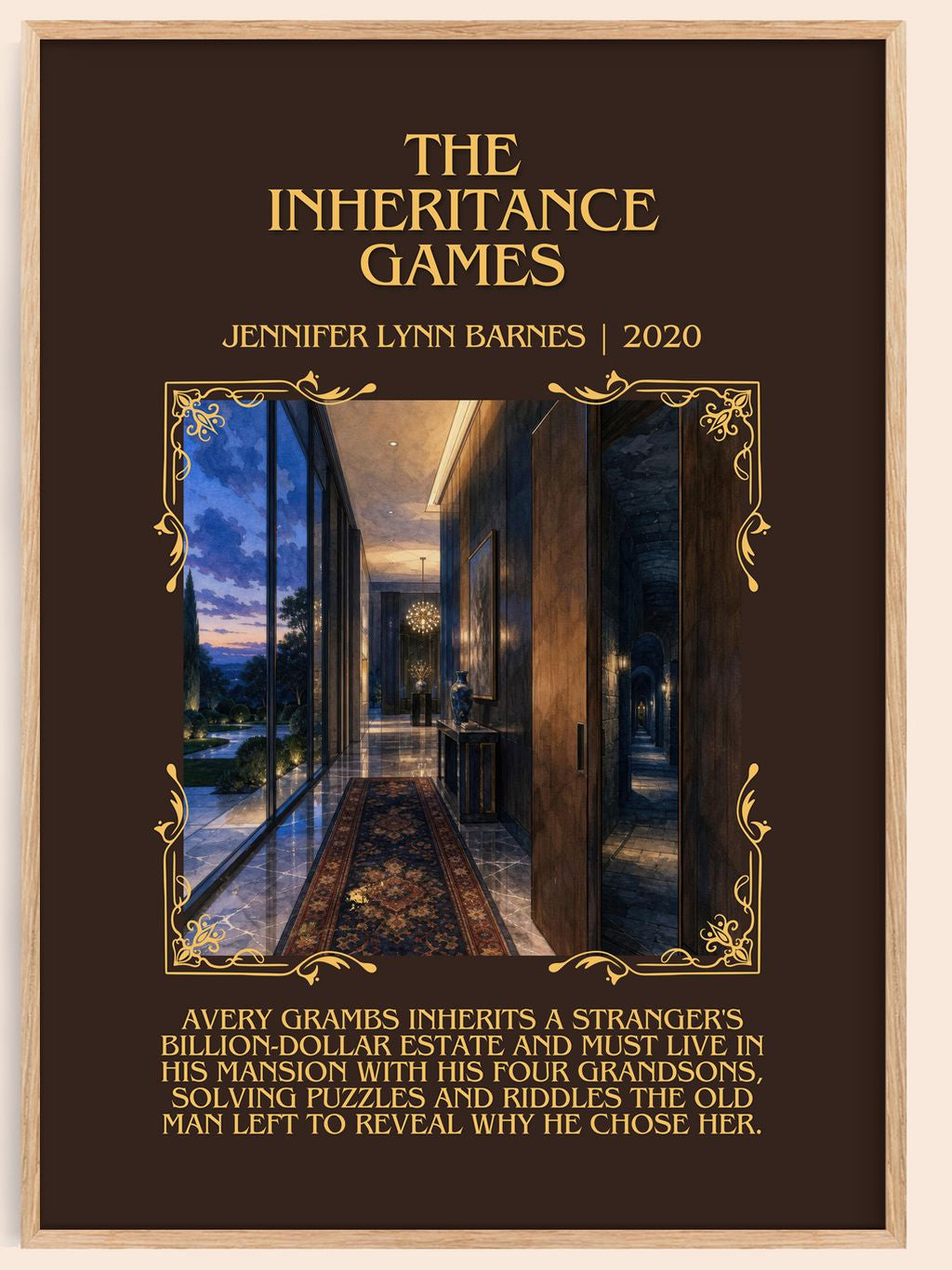The Inheritance Games Minimalist Book Poster by Jennifer Lynn Barnes – book poster