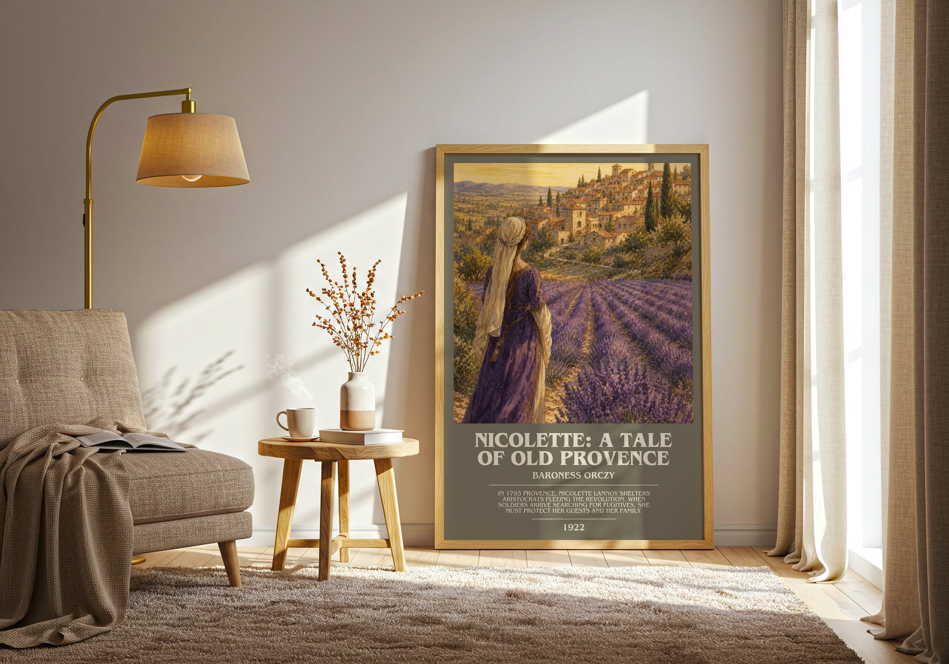 Nicolette: A Tale Of Old Provence bookish print on bookshelf – Baroness Orczy fan gift
