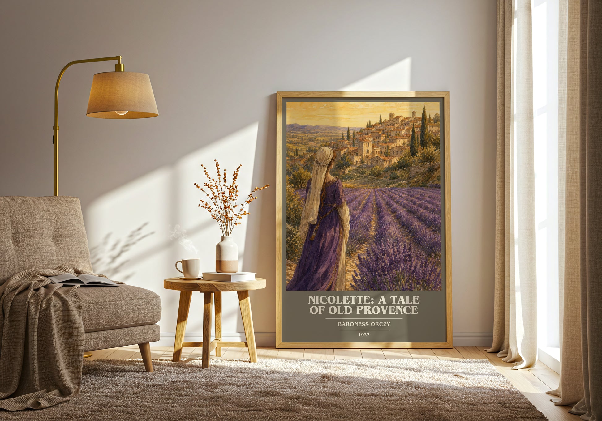 Nicolette: A Tale Of Old Provence book cover print on bookshelf – Baroness Orczy fan gift