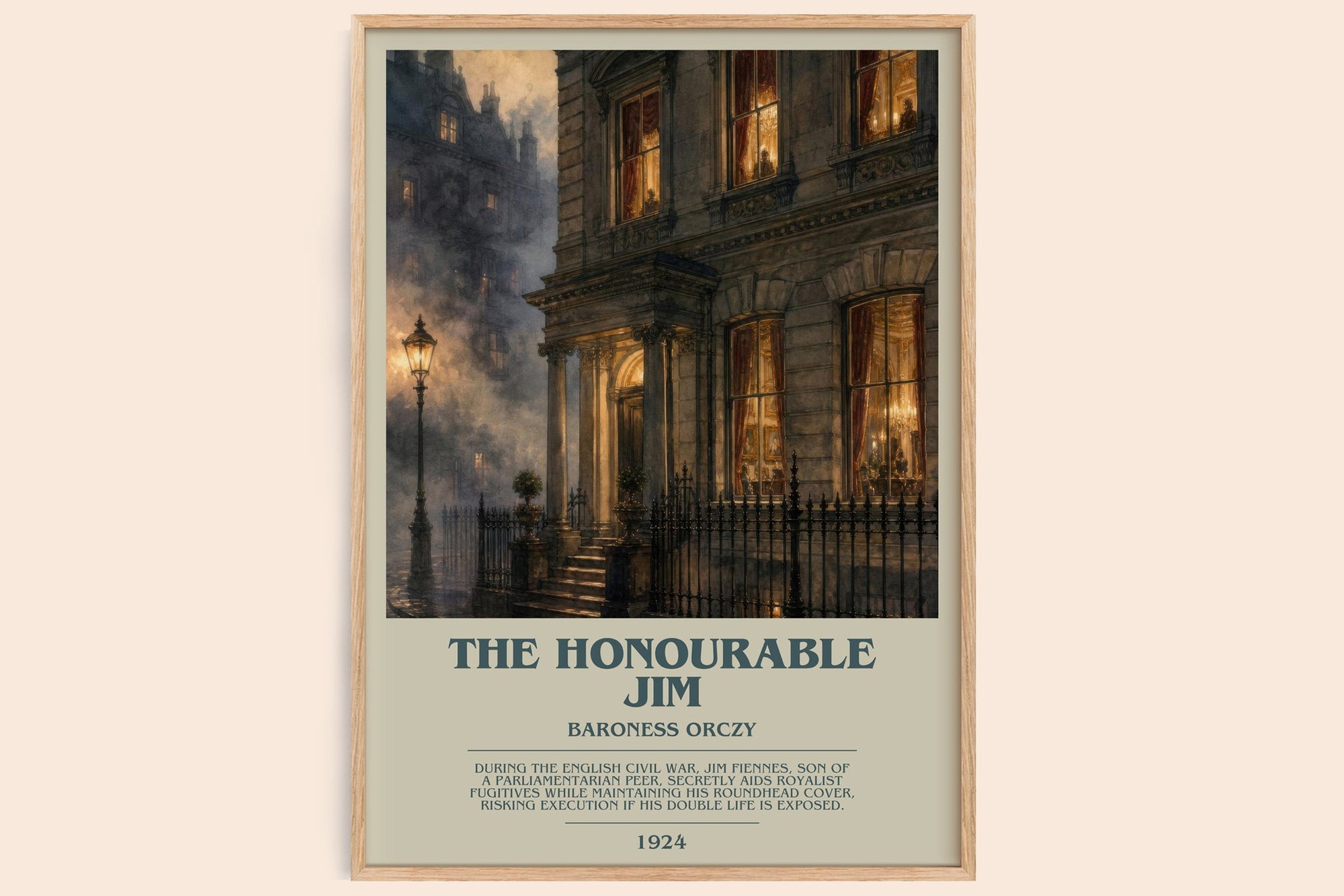 The Honourable Jim bookish book poster by Baroness Orczy – framed literary art print