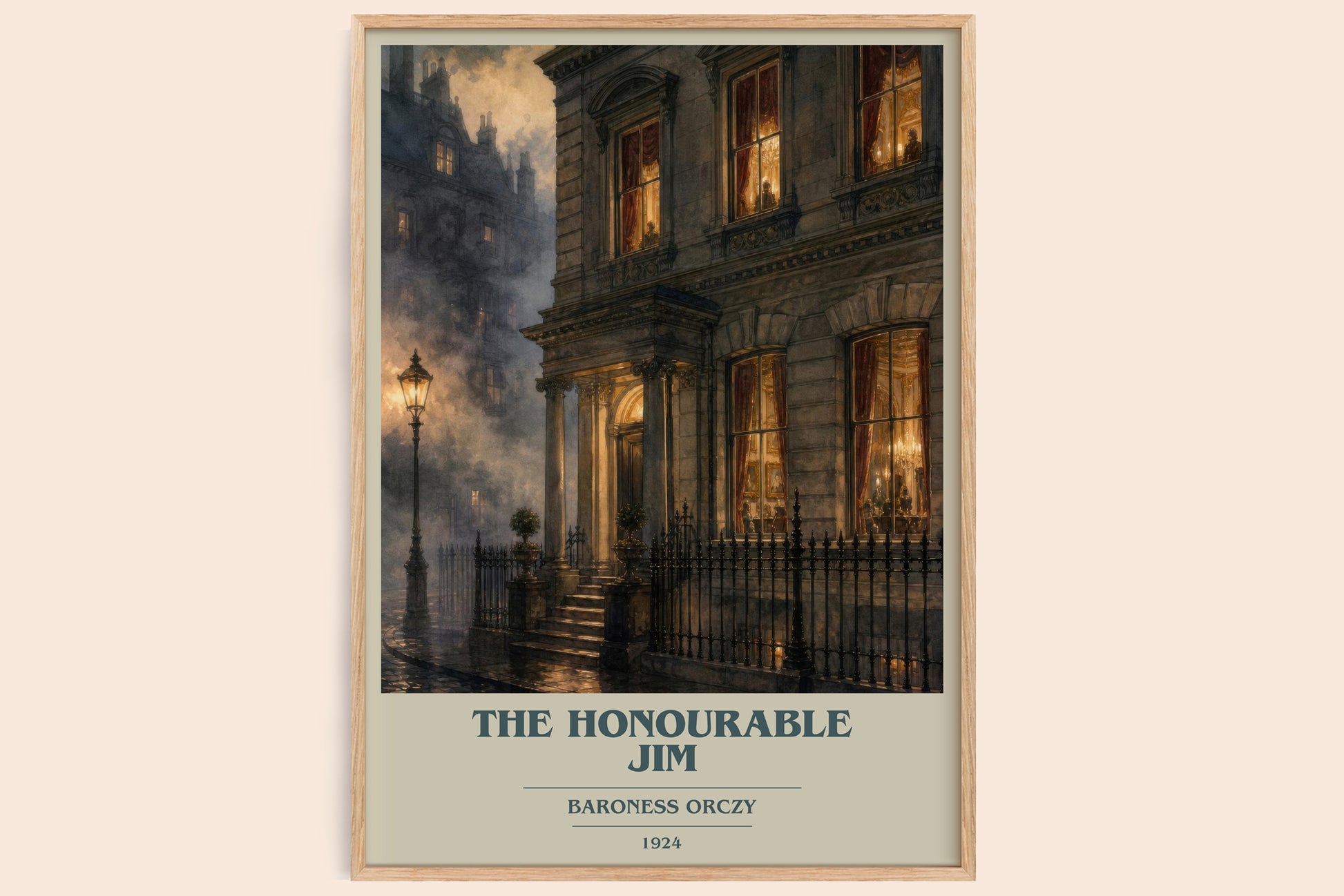 The Honourable Jim book cover book poster by Baroness Orczy – framed literary art print