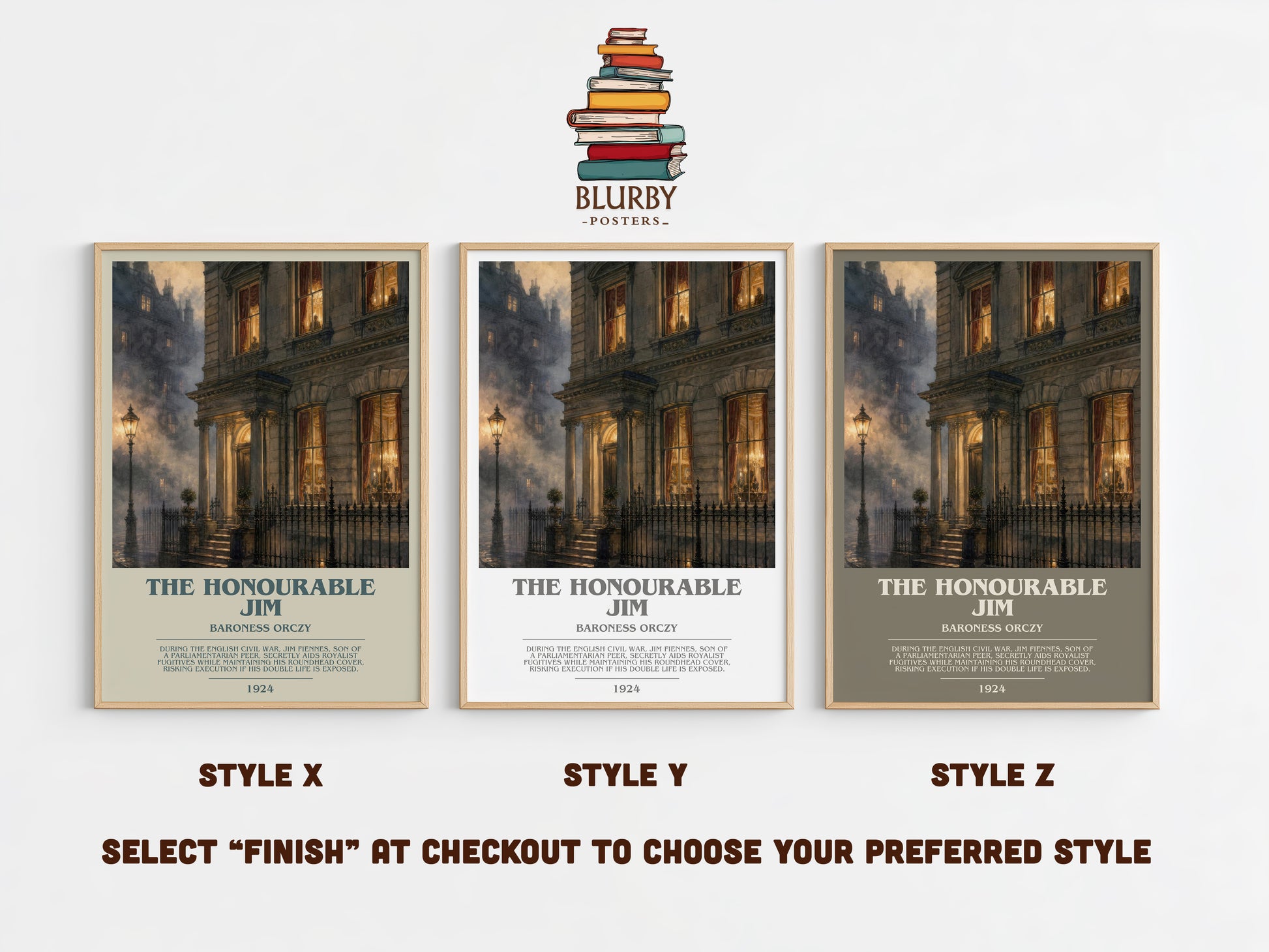 The Honourable Jim bookish print in frame leaning in hallway – historical fiction wall art