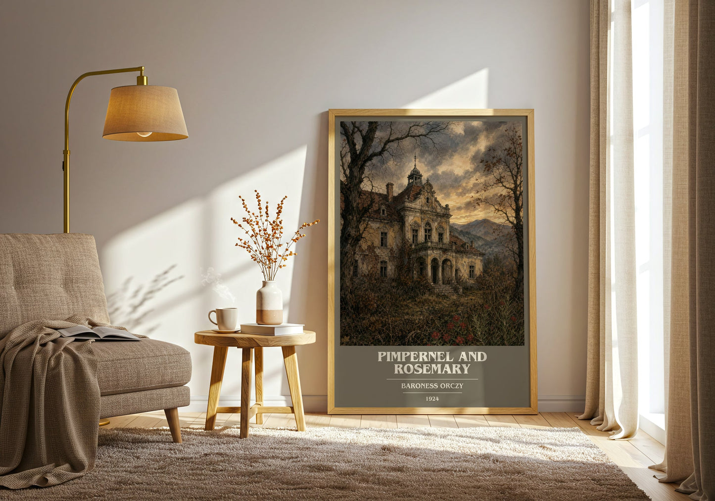 Pimpernel And Rosemary book cover print on bookshelf – Baroness Orczy fan gift