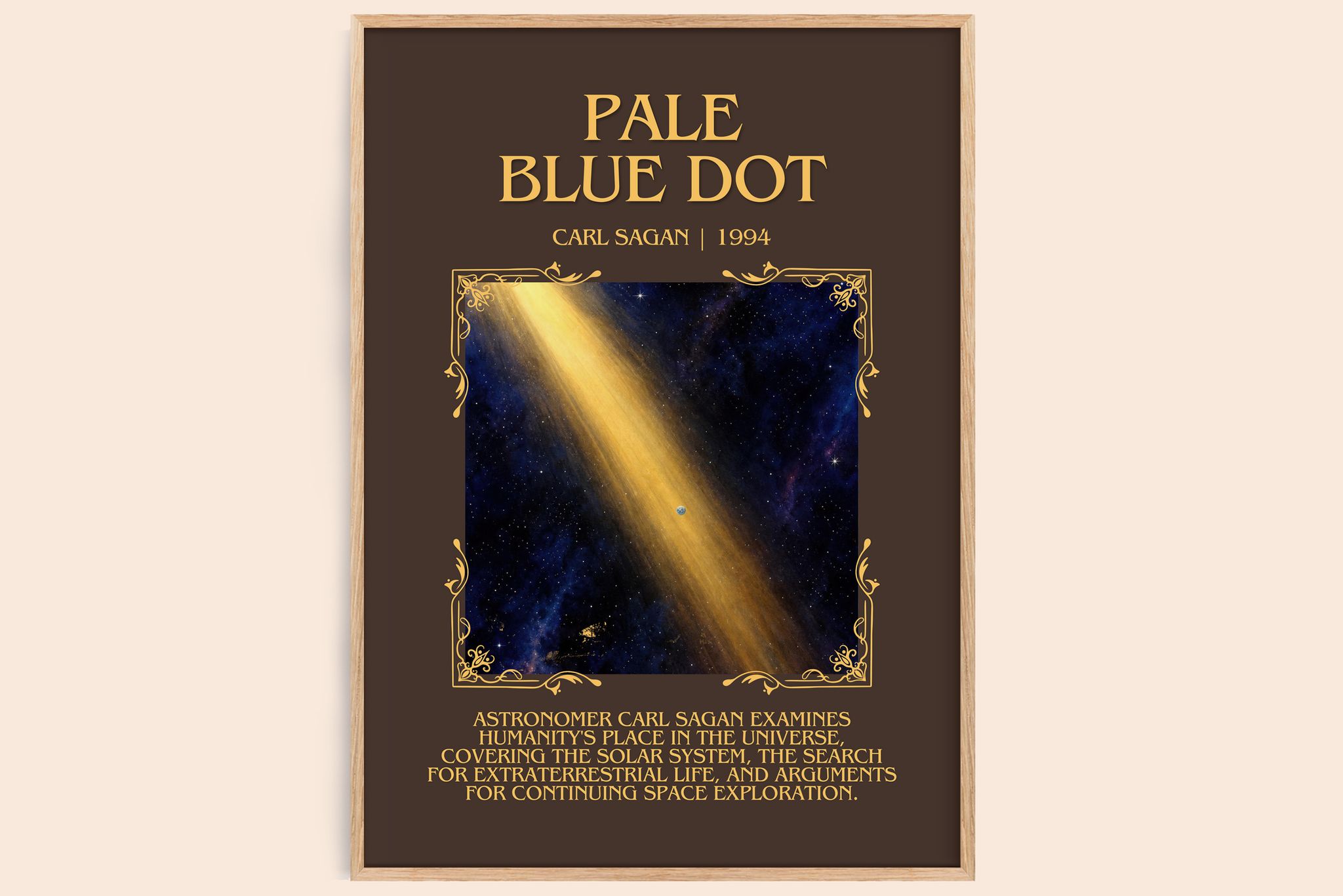 Pale Blue Dot Minimalist Book Poster by Carl Sagan