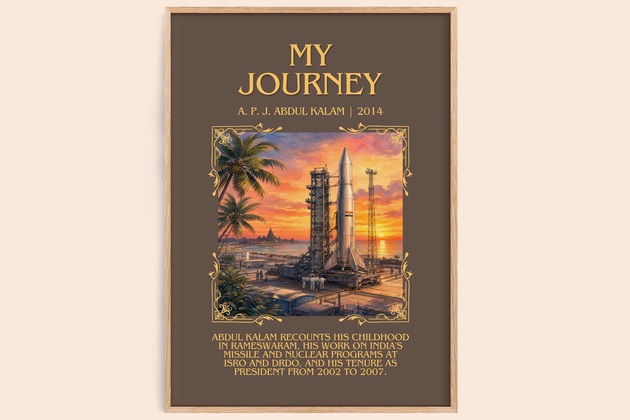 My Journey Minimalist Book Poster by A. P. J. Abdul Kalam
