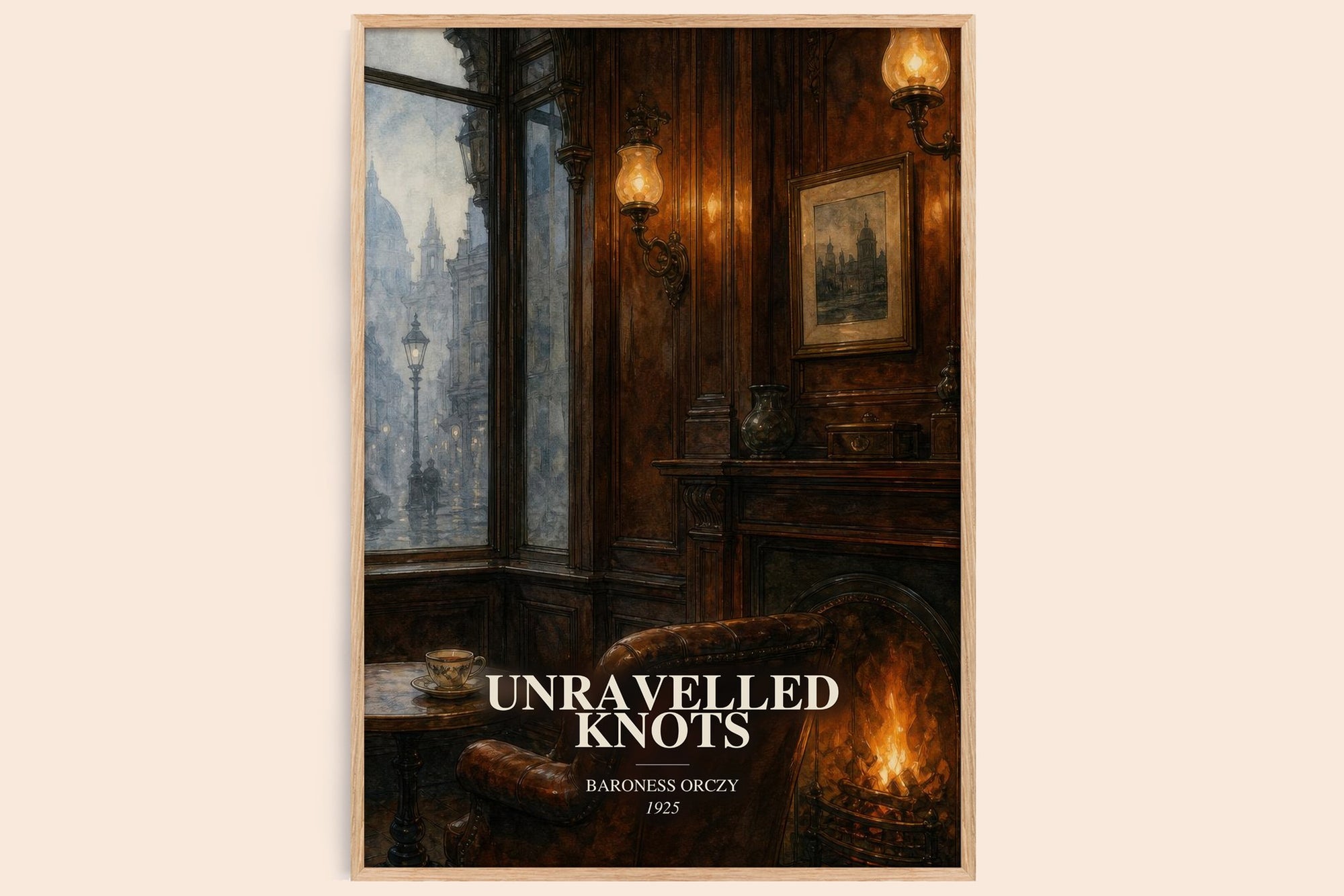 Unravelled Knots watercolour book poster by Baroness Orczy – framed literary art print