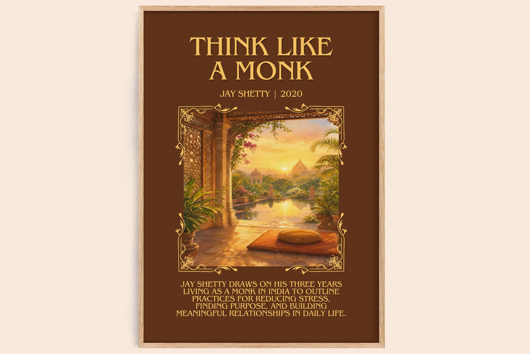 Think Like a Monk Minimalist Book Poster by Jay Shetty