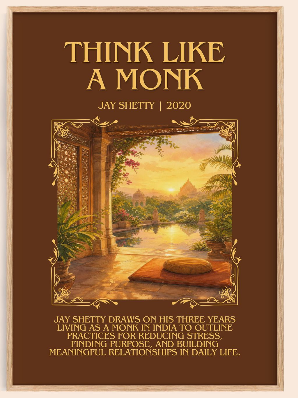Think Like a Monk Minimalist Book Poster by Jay Shetty – book poster
