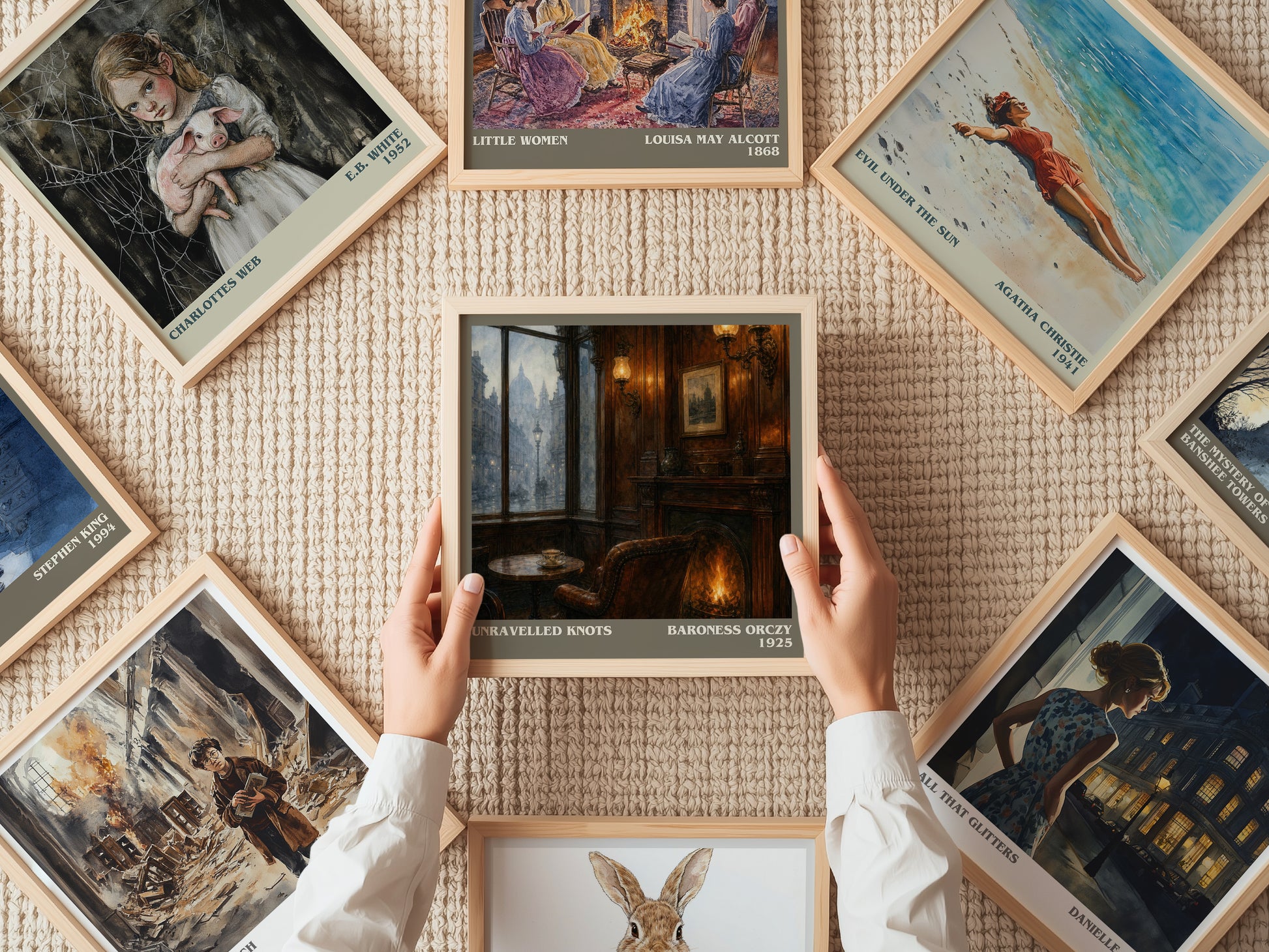 Unravelled Knots literary book poster framed on wall – mystery wall art