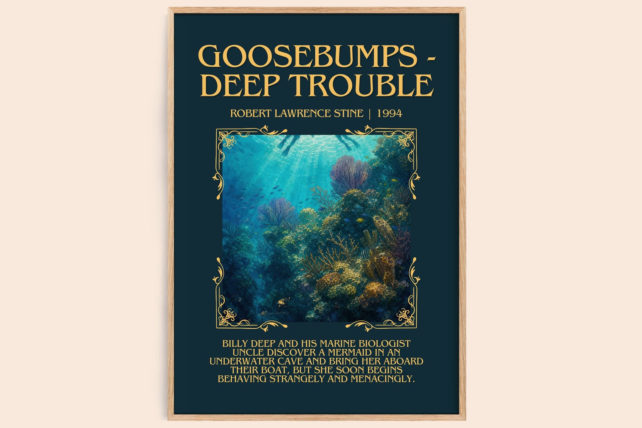 Goosebumps - Deep Trouble Minimalist Book Poster by R. Stine