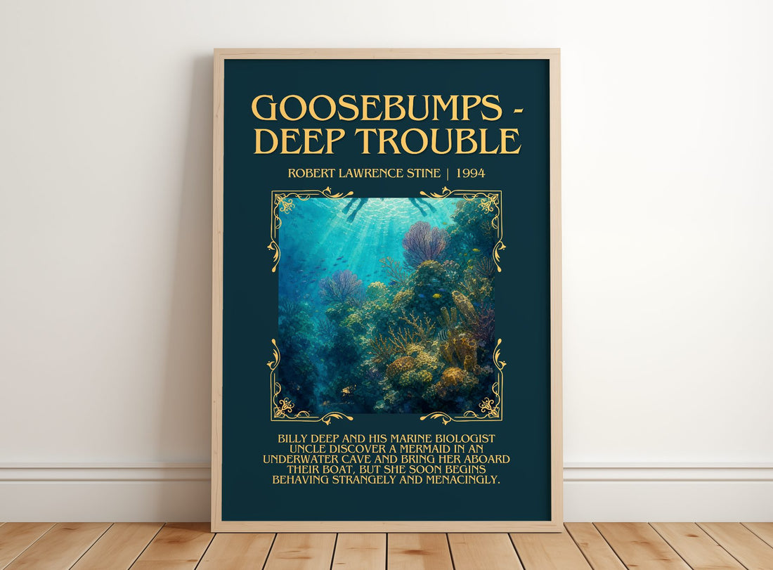 Goosebumps – framed print leaning on a wooden floor