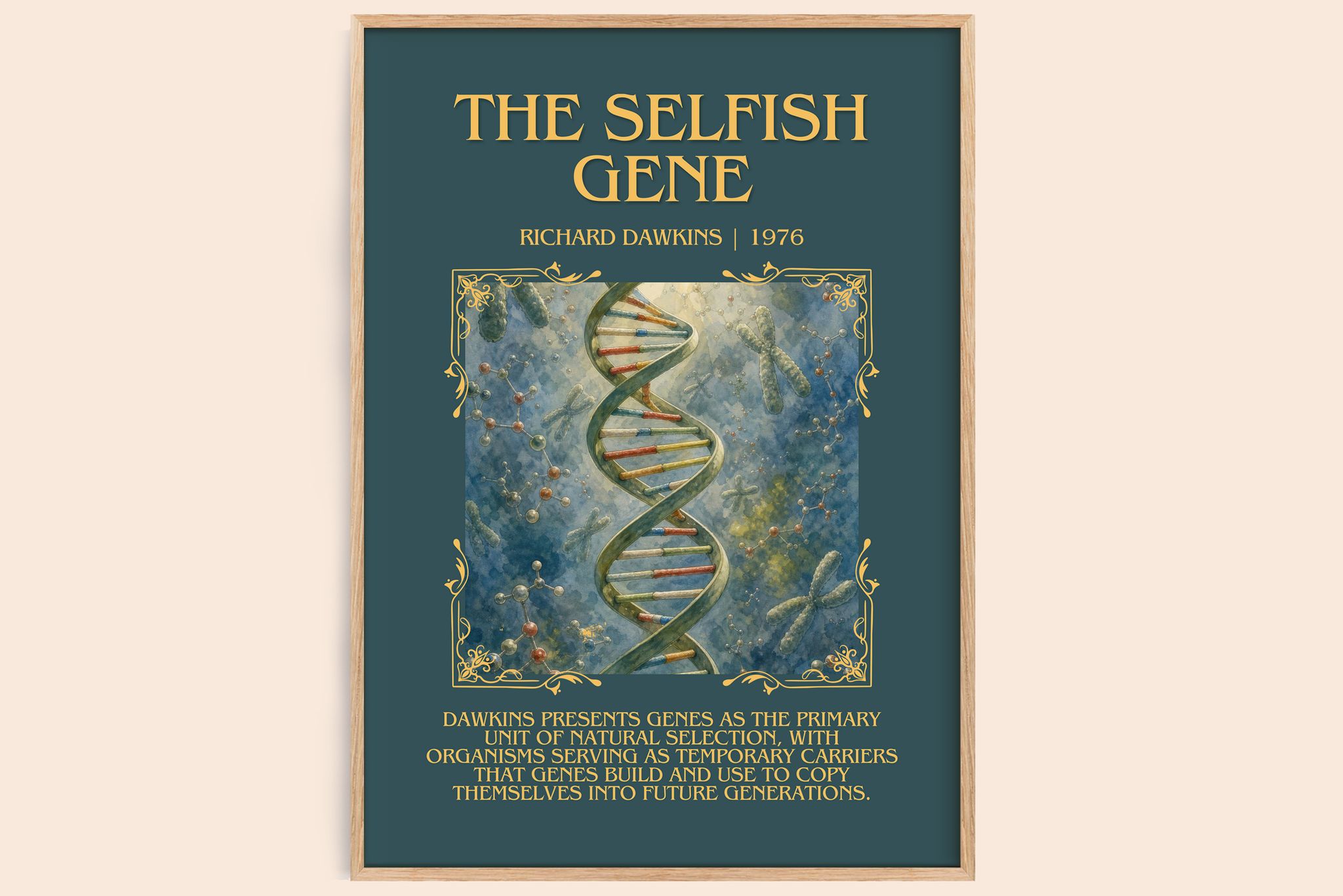 The Selfish Gene Minimalist Book Poster by Richard Dawkins