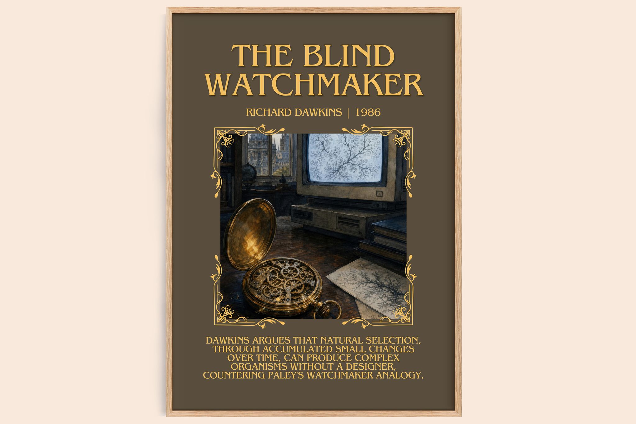 The Blind Watchmaker Minimalist Book Poster by Richard Dawkins