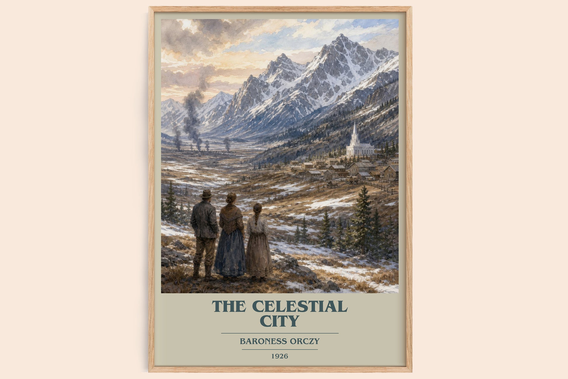 The Celestial City book cover book poster by Baroness Orczy – framed literary art print