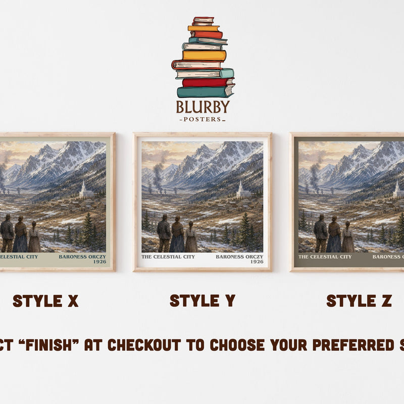 The Celestial City literary print in frame leaning in hallway – romance wall art