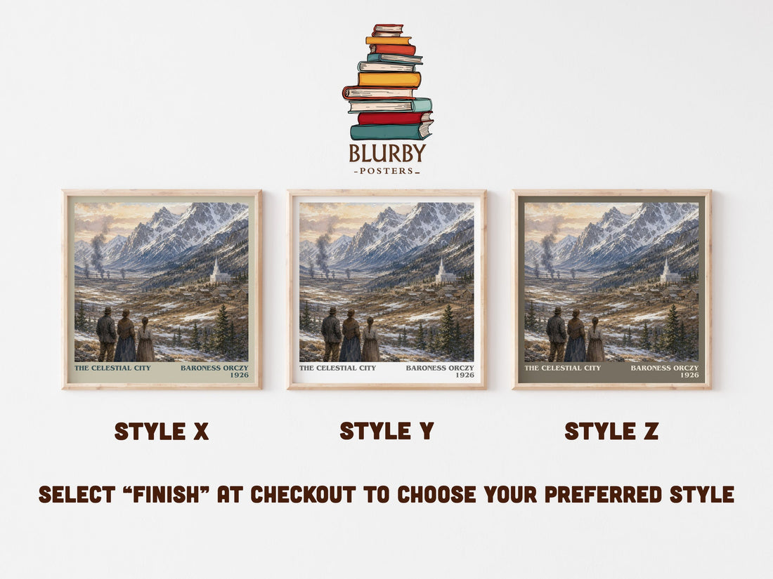 The Celestial City literary print in frame leaning in hallway – romance wall art (mockup)