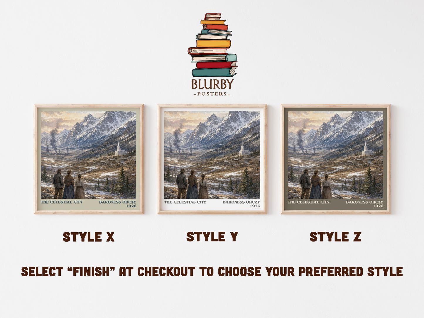 The Celestial City literary print in frame leaning in hallway – romance wall art