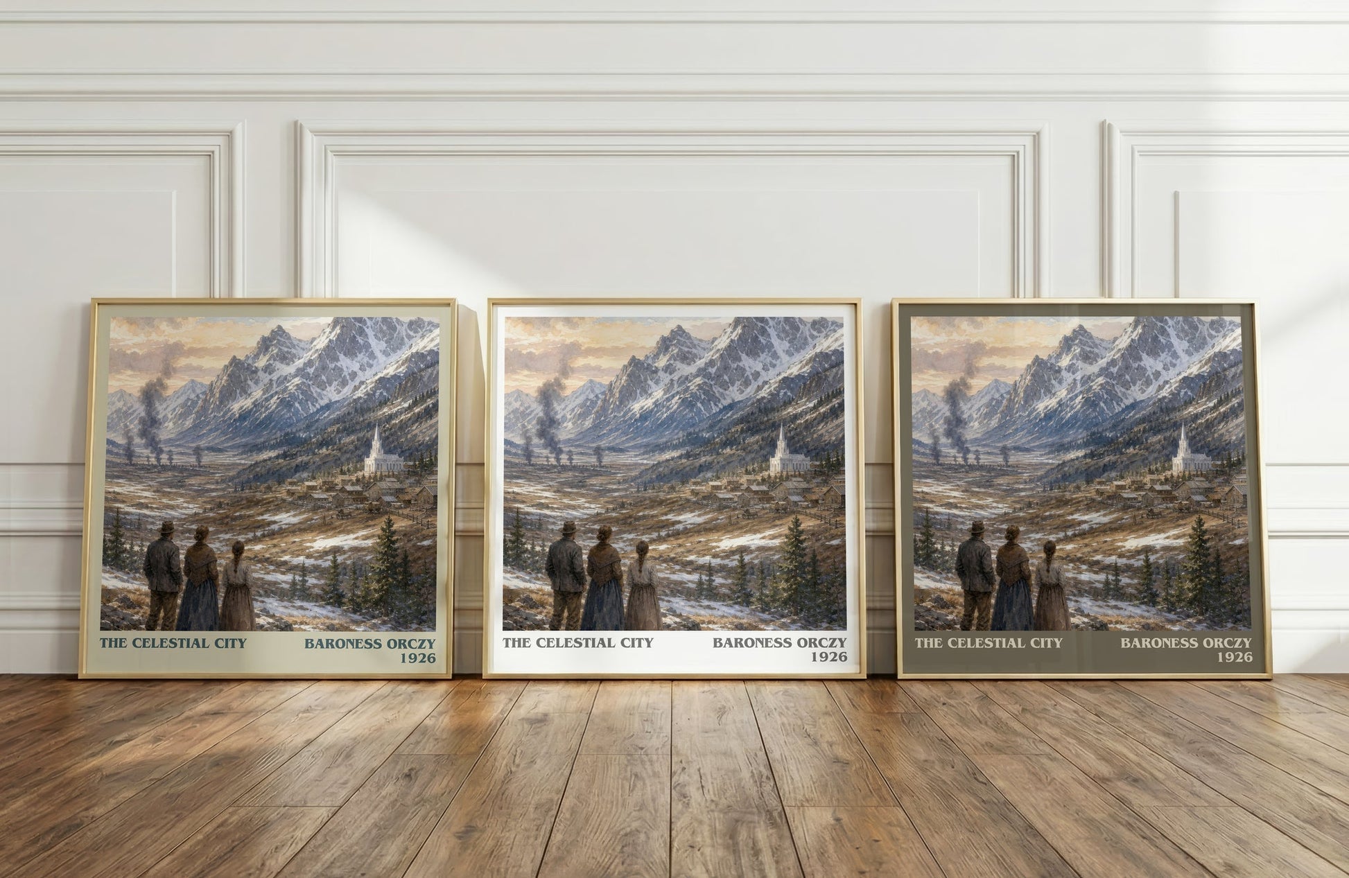 The Celestial City literary art print colour and style options – Baroness Orczy book art