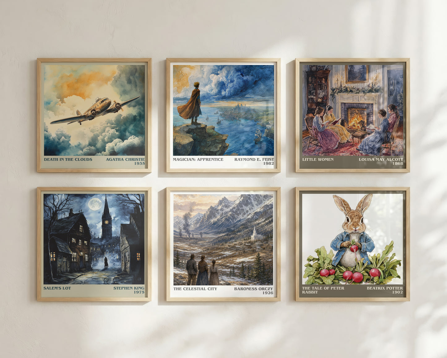 The Celestial City literary print framed by window – literary home decor