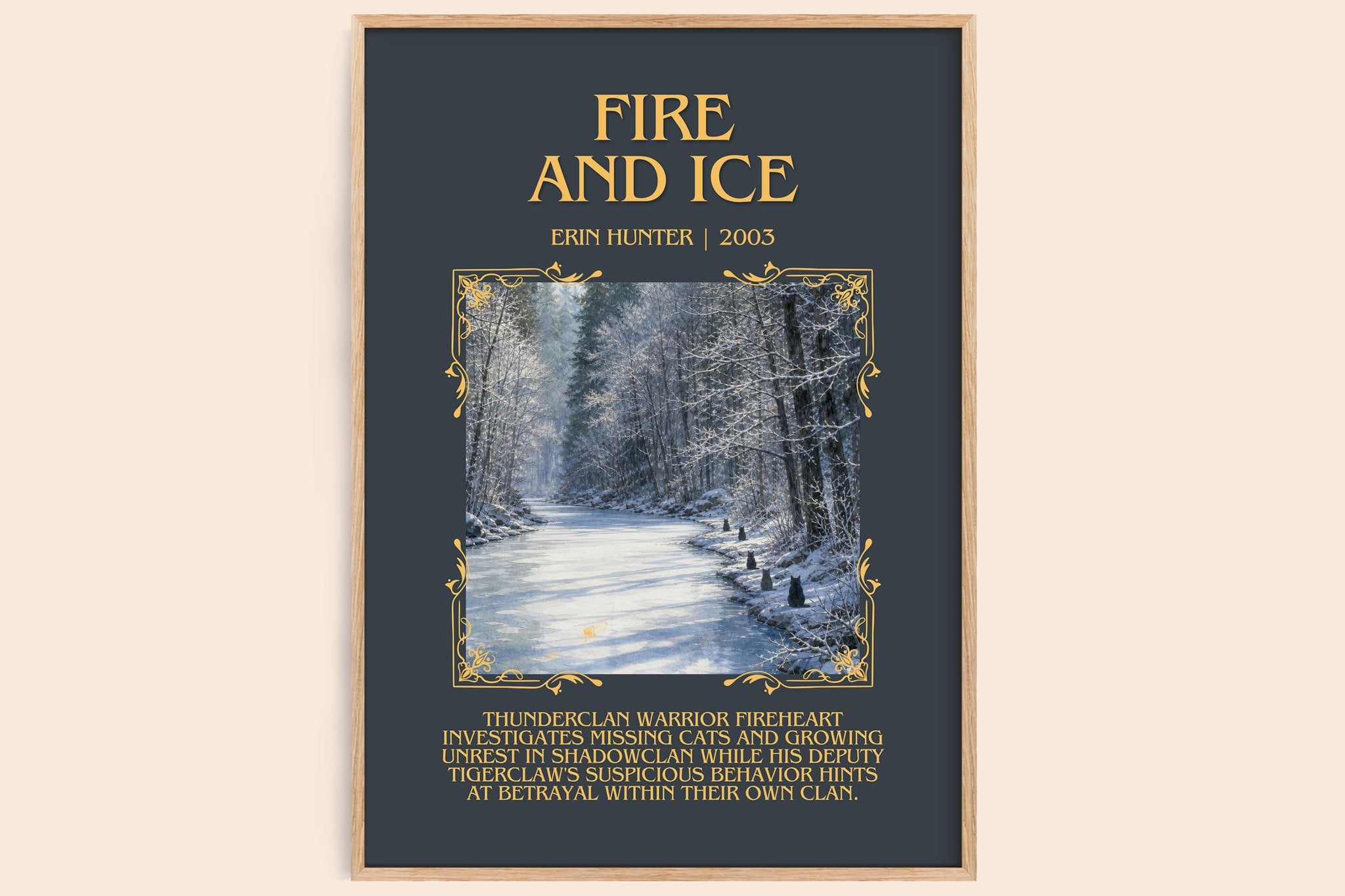 Fire and Ice Minimalist Book Poster by Erin Hunter