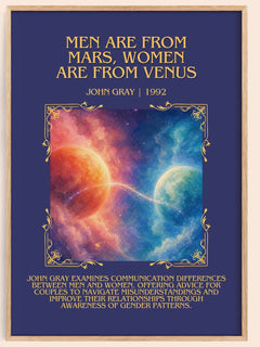 Men are From Mars, Women are From Venus Minimalist Book Poster – book poster
