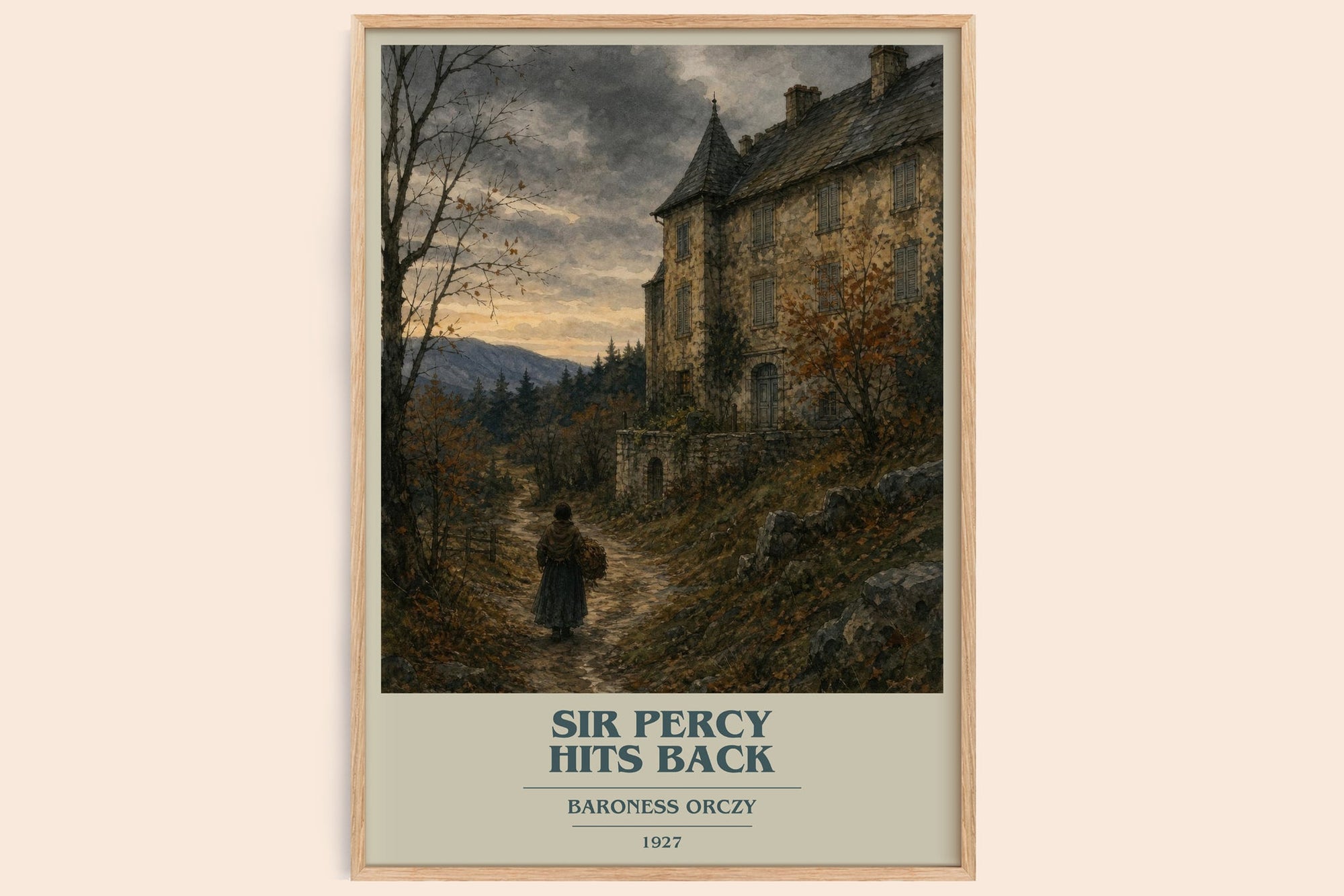 Sir Percy Hits Back book cover book poster by Baroness Orczy – framed literary art print