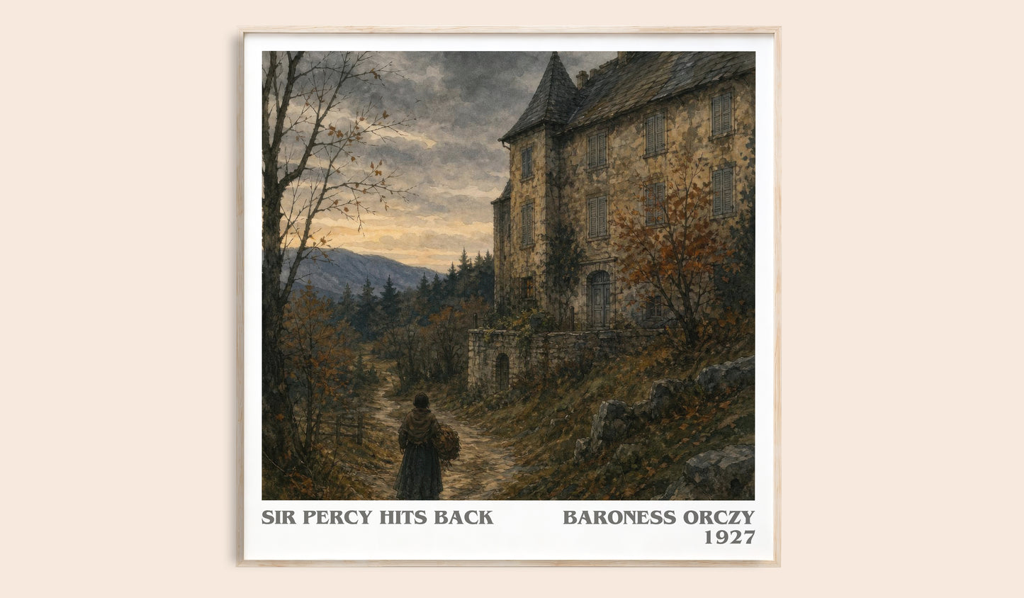 Sir Percy Hits Back literary book poster by Baroness Orczy – framed literary art print