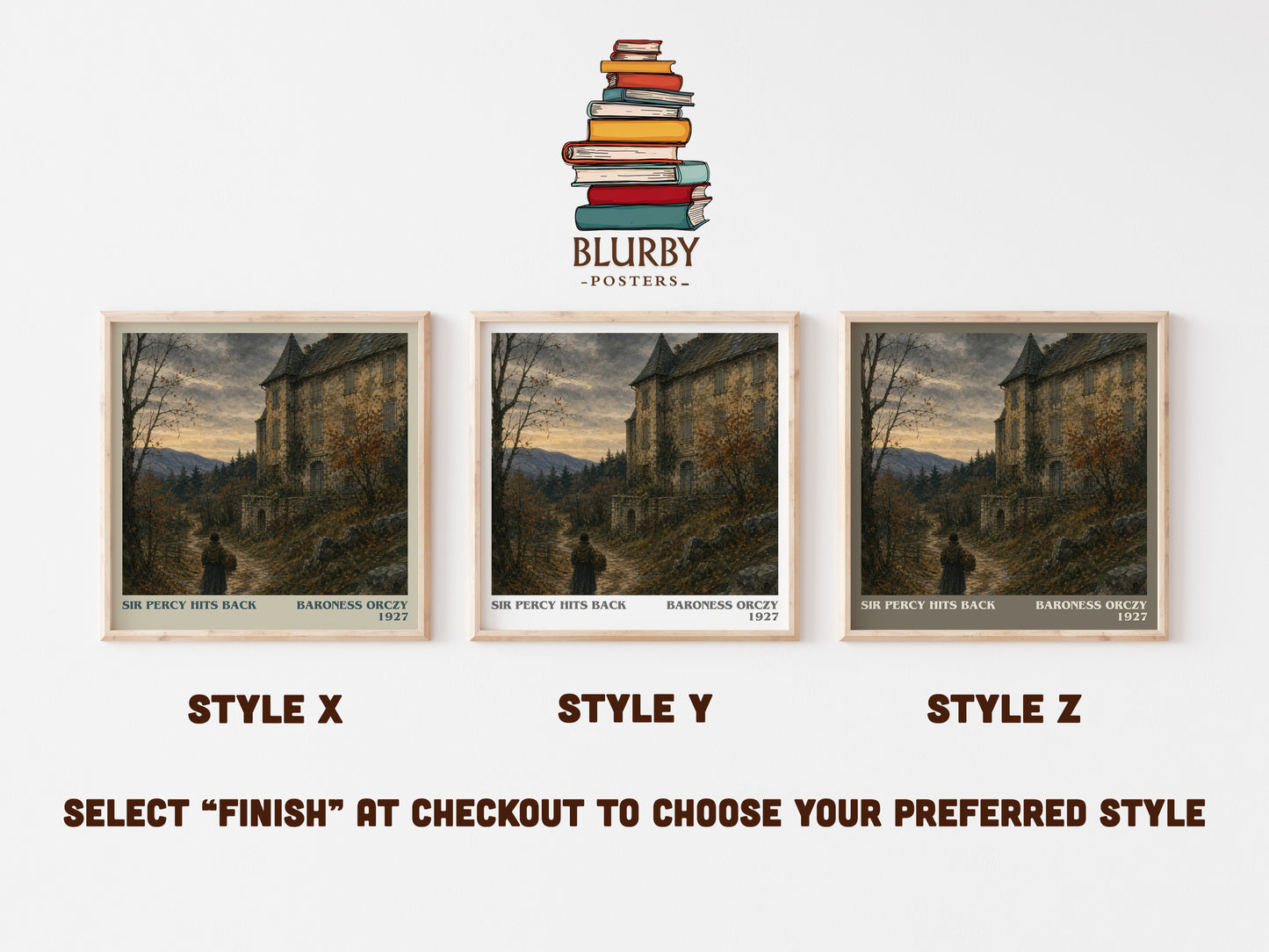 Sir Percy Hits Back literary print in frame leaning in hallway – historical fiction wall art