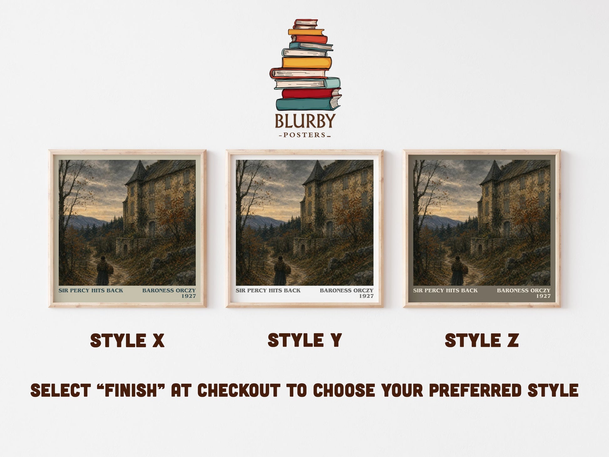Sir Percy Hits Back literary print in frame leaning in hallway – historical fiction wall art
