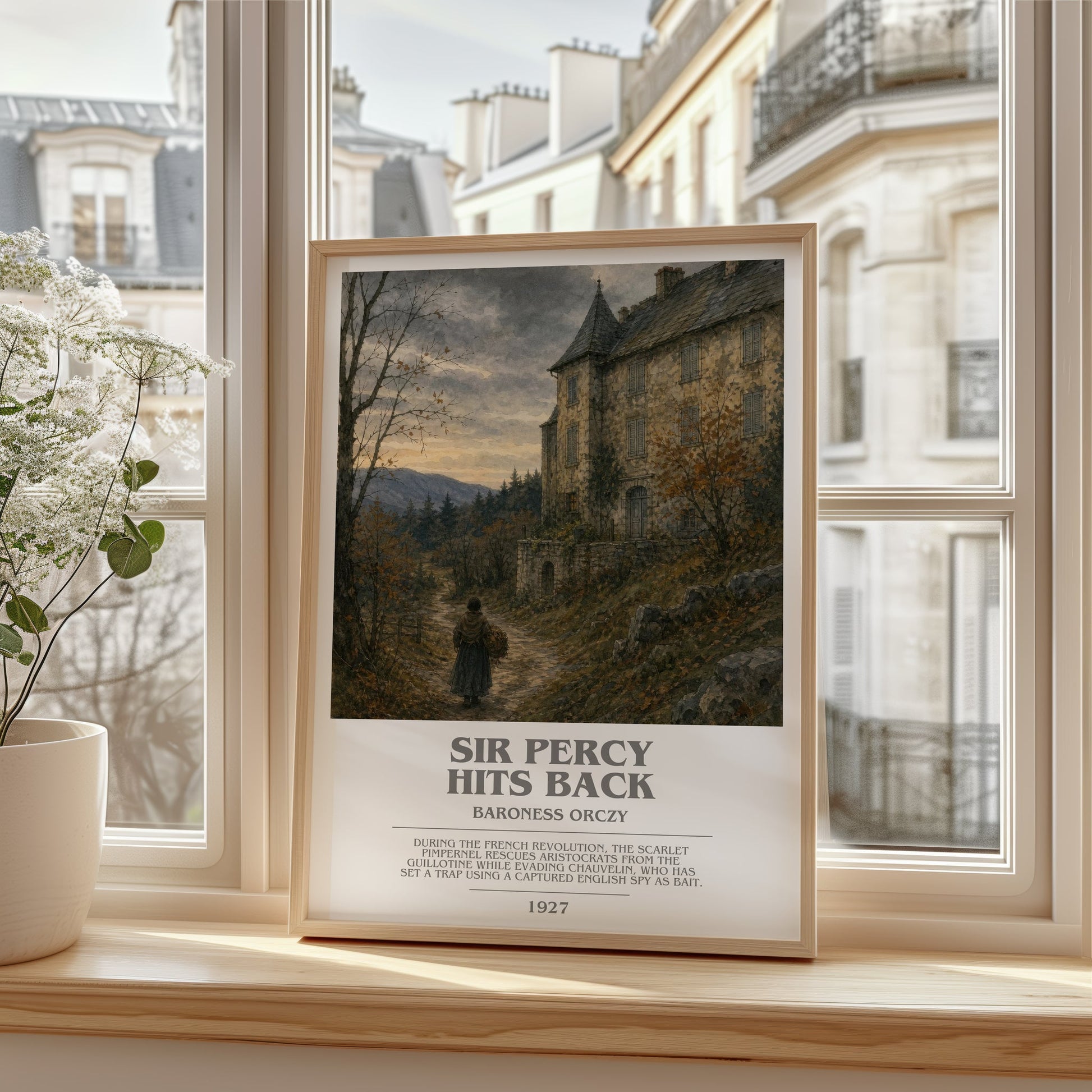 Sir Percy Hits Back bookish poster colour and style options – Baroness Orczy book art