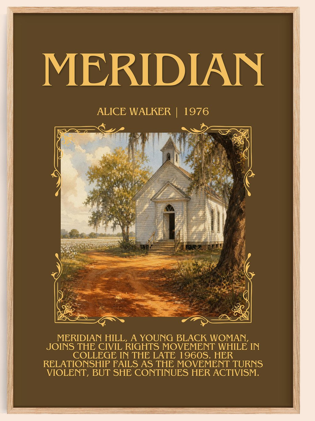 Meridian Minimalist Book Poster by Alice Walker – book poster