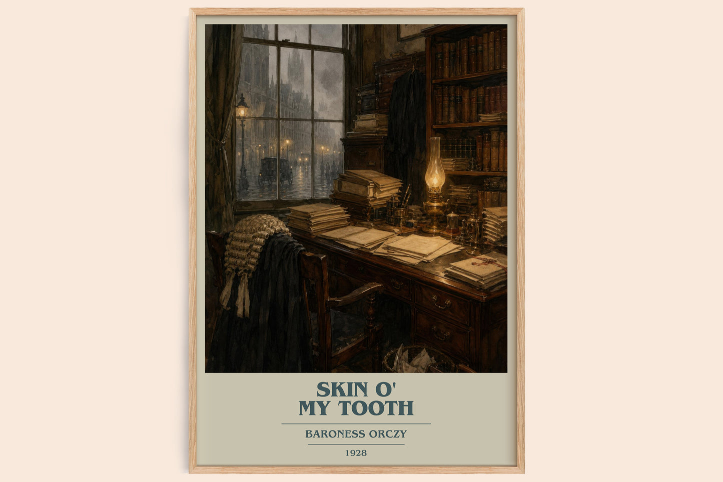 Skin O' My Tooth book cover book poster by Baroness Orczy – framed literary art print