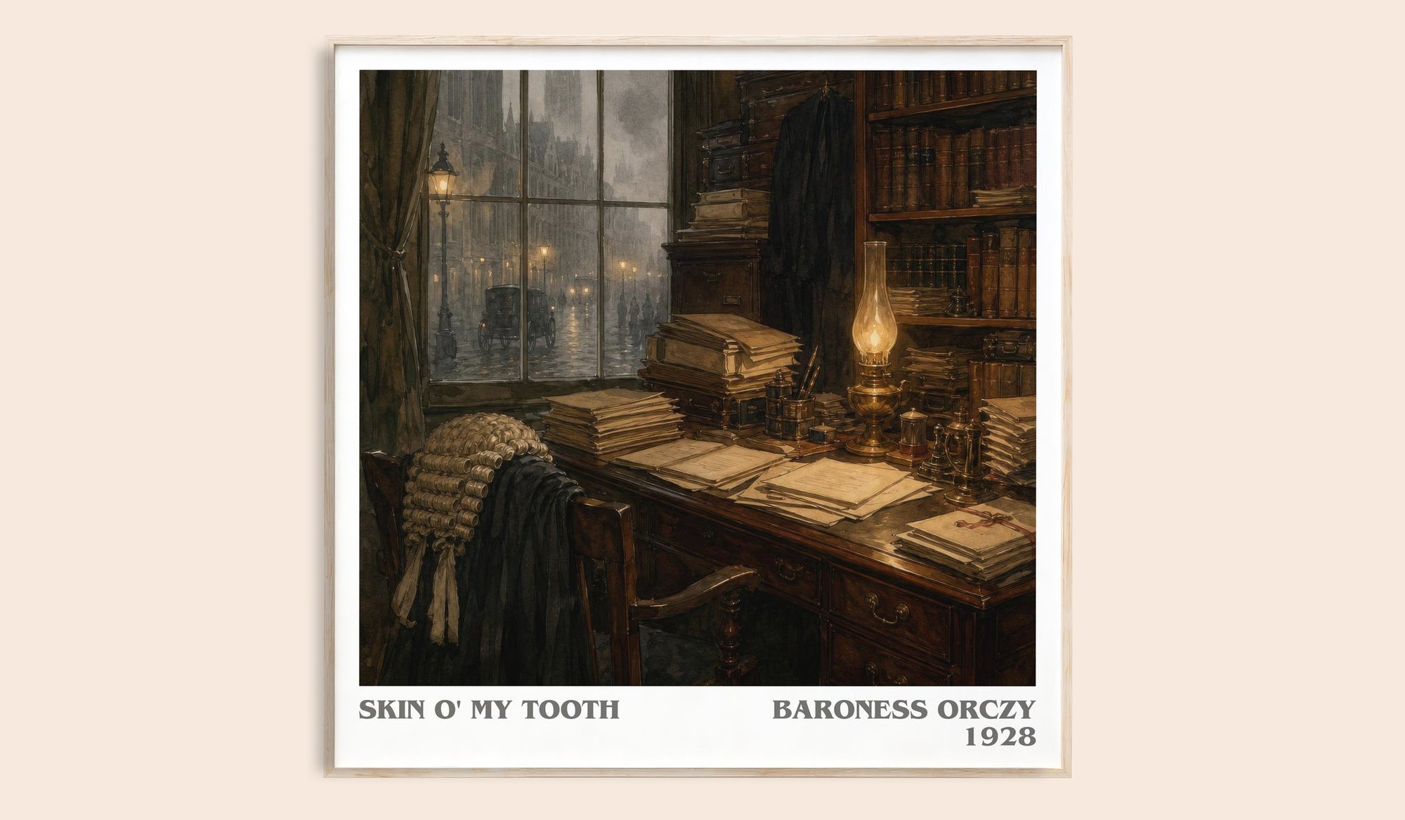 Skin O' My Tooth literary book poster by Baroness Orczy – framed literary art print