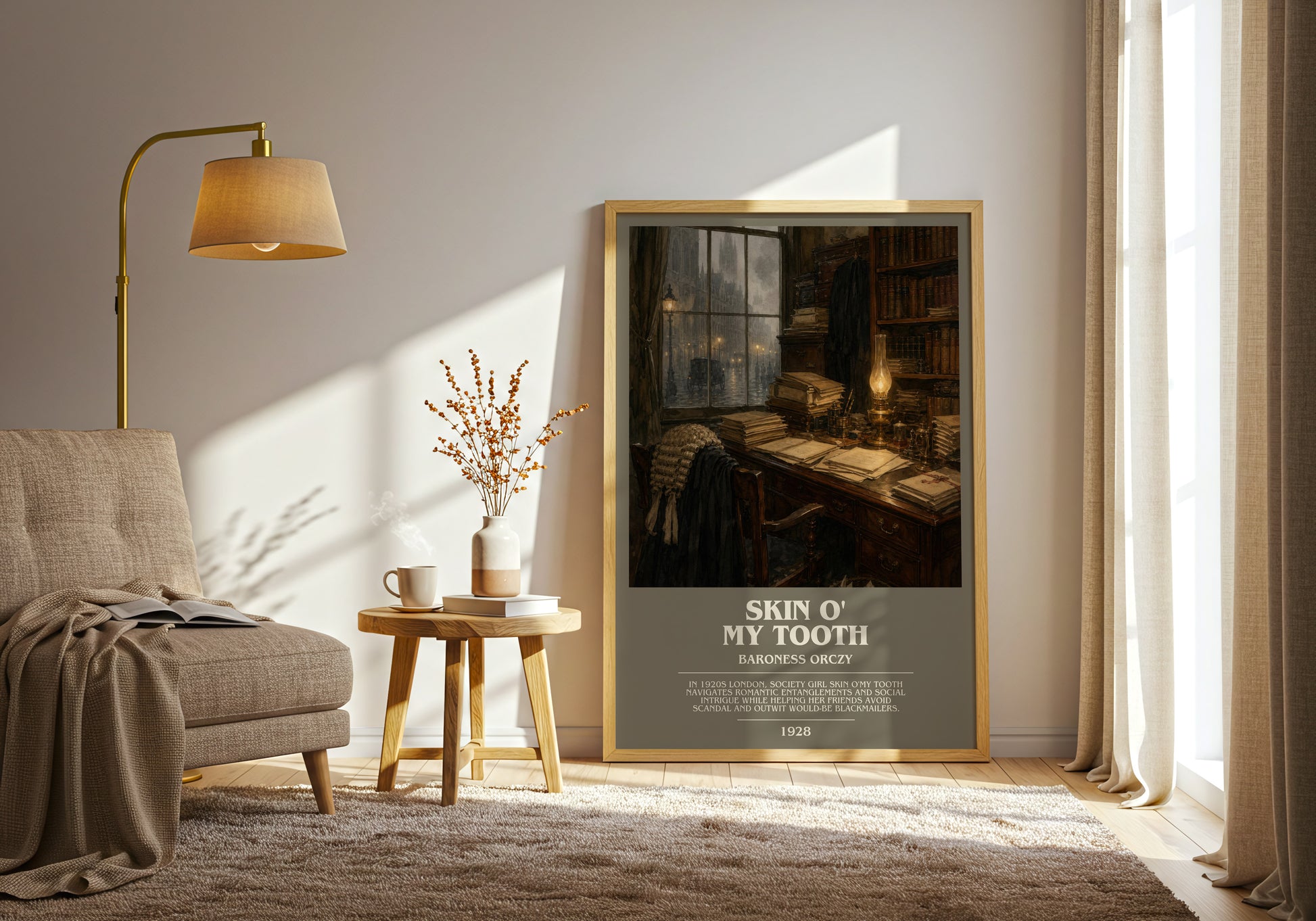 Skin O' My Tooth bookish print on bookshelf – Baroness Orczy fan gift