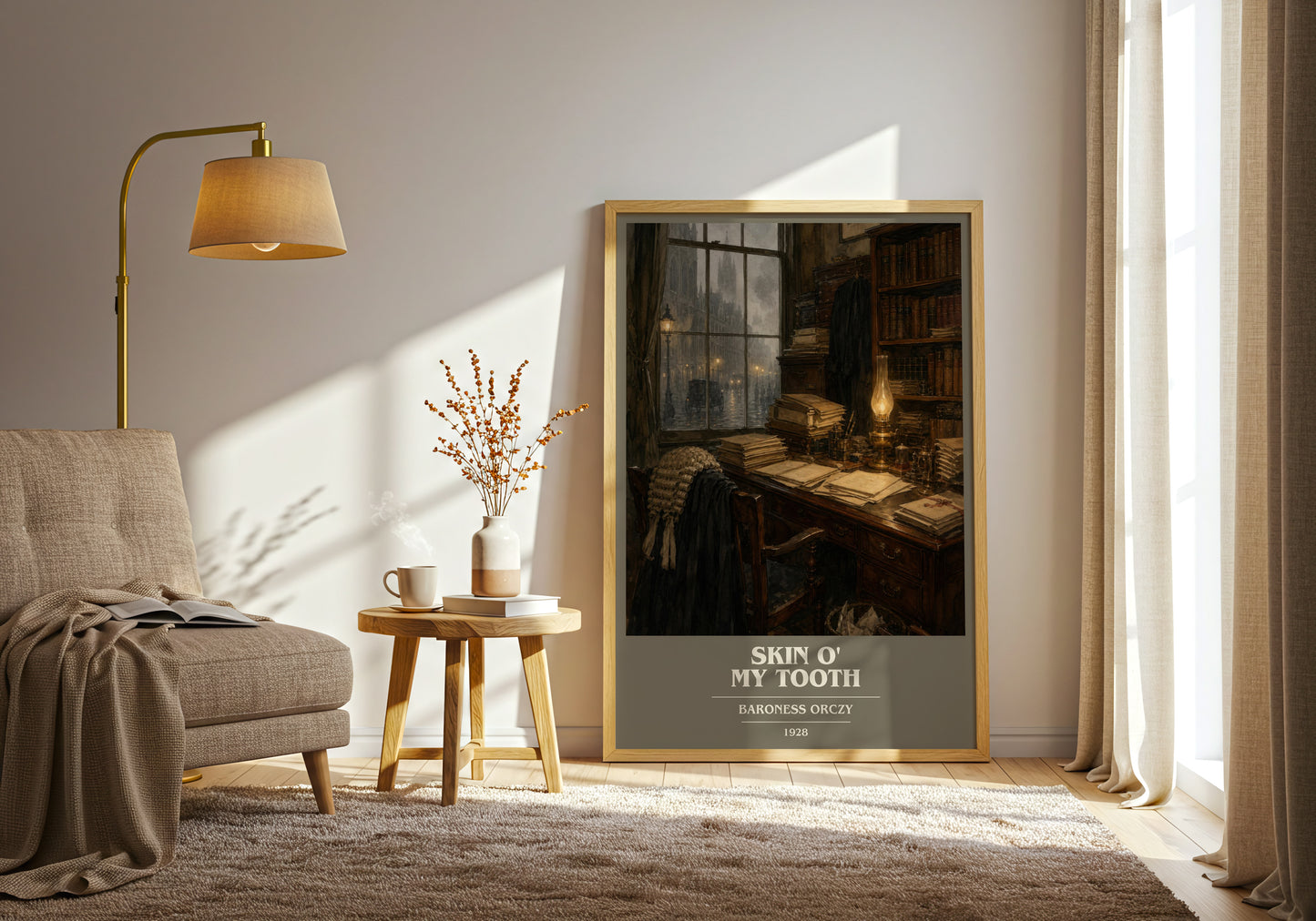 Skin O' My Tooth book cover print on bookshelf – Baroness Orczy fan gift