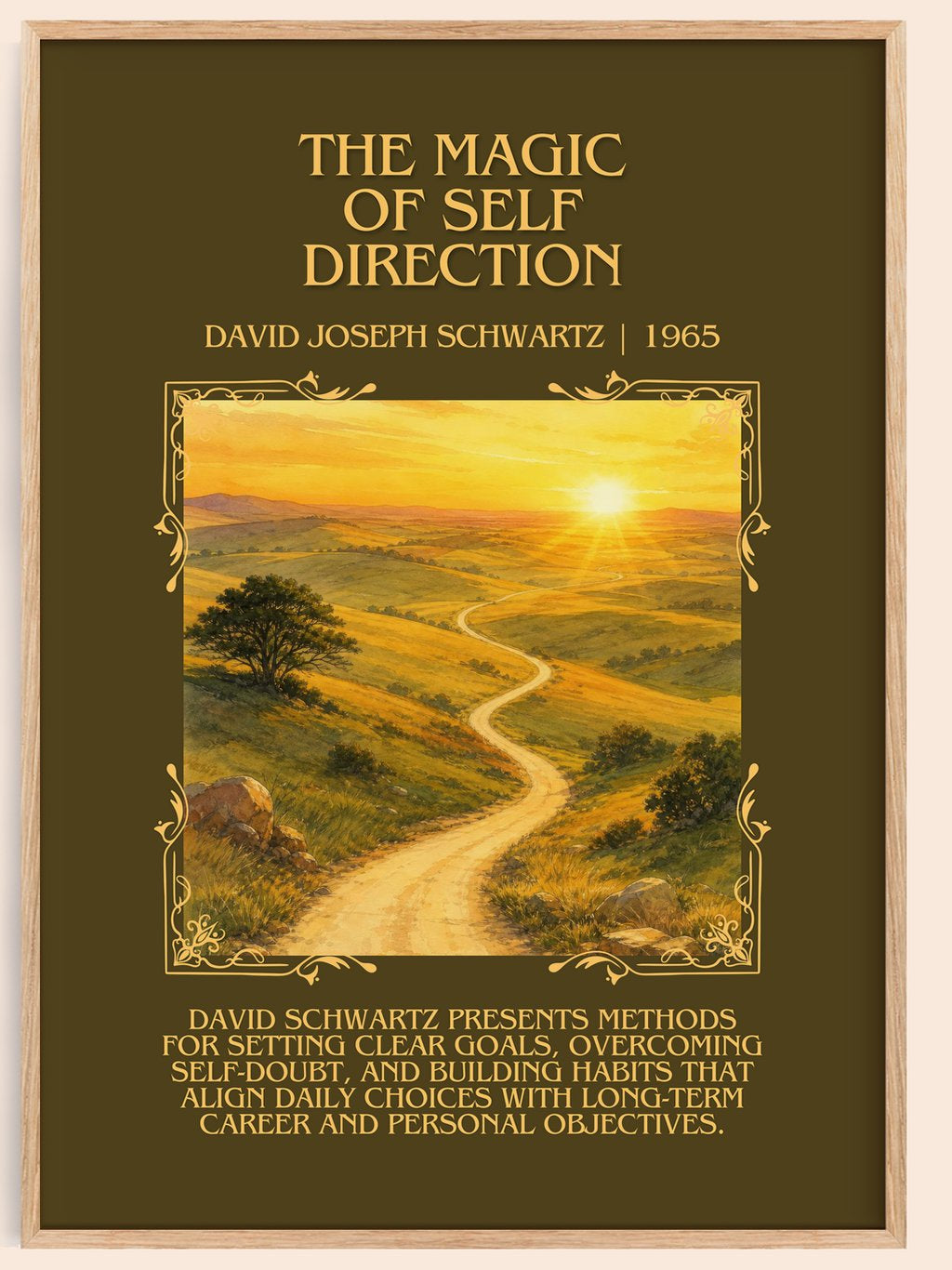 Magic of Self Direction Minimalist Book Poster by D. Schwartz – book poster