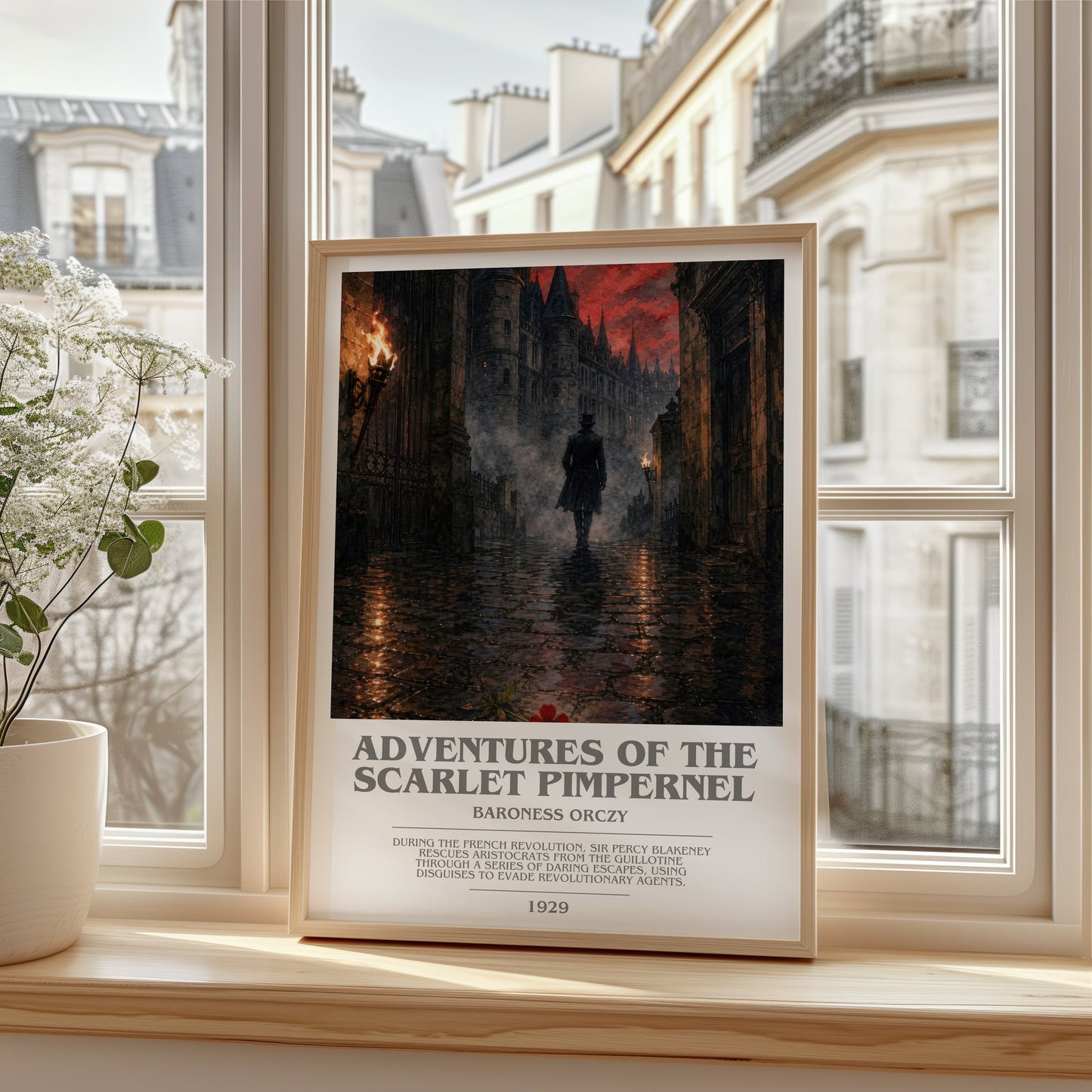 Adventures Of The Scarlet Pimpernel bookish poster colour and style options – Baroness Orczy book art