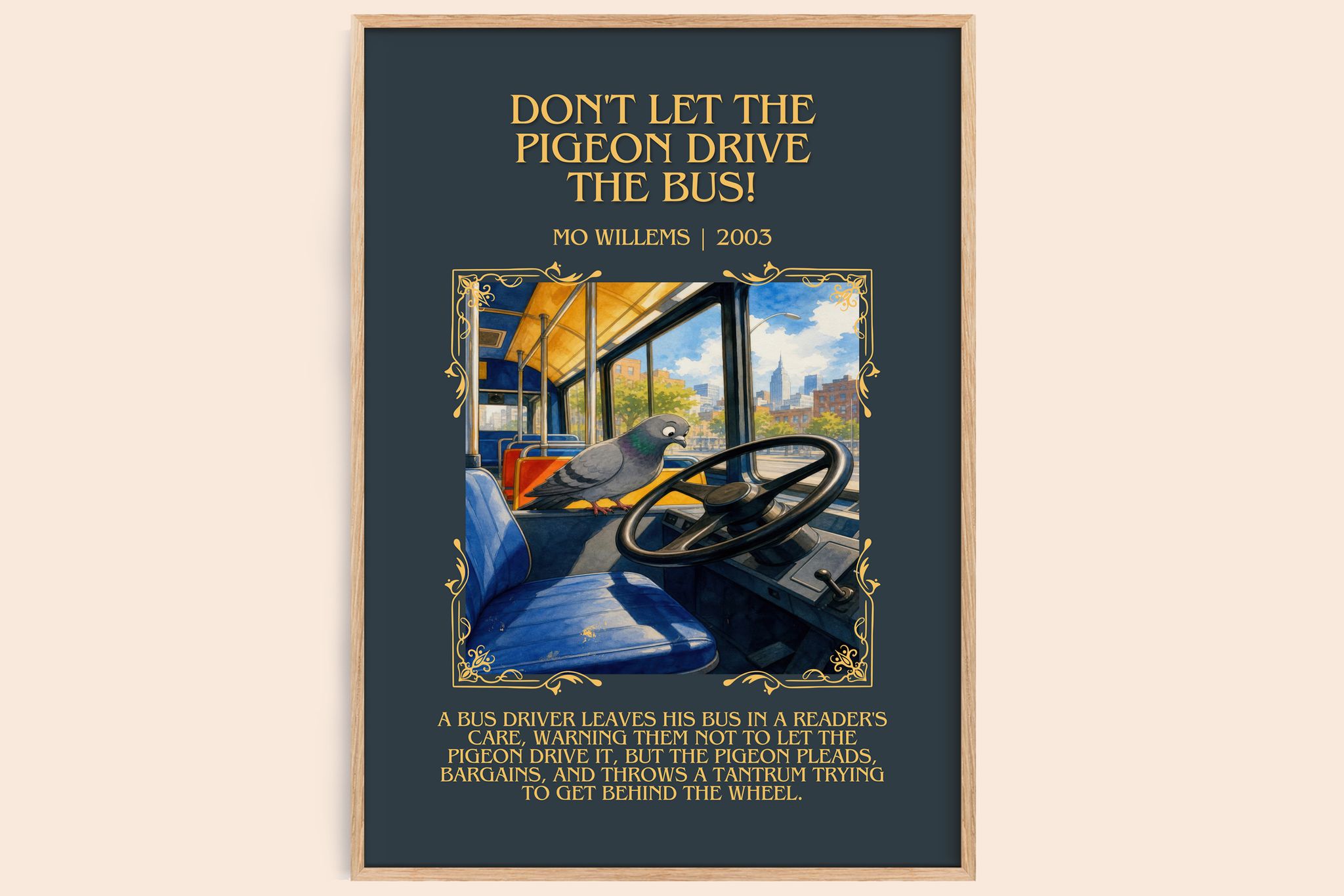 Don't Let the Pigeon Drive the Bus! Minimalist Book Poster by Mo Willems