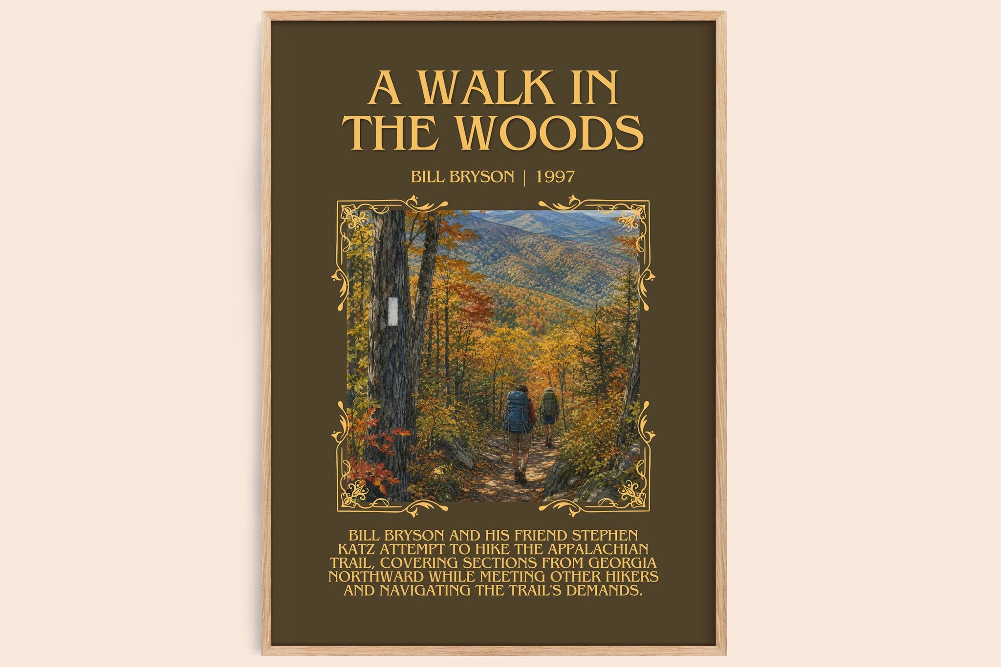 A Walk in the Woods Minimalist Book Poster by Bill Bryson