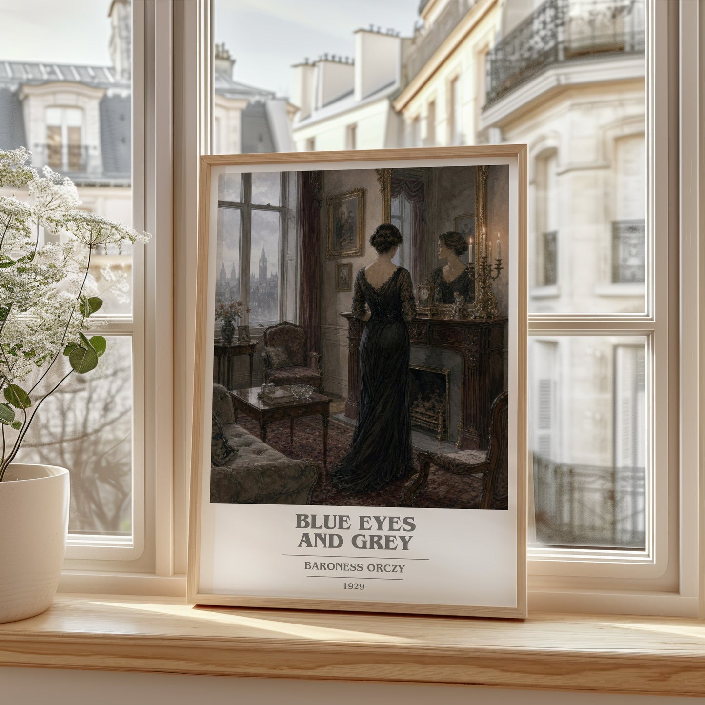 Blue Eyes And Grey book cover poster colour and style options – Baroness Orczy book art