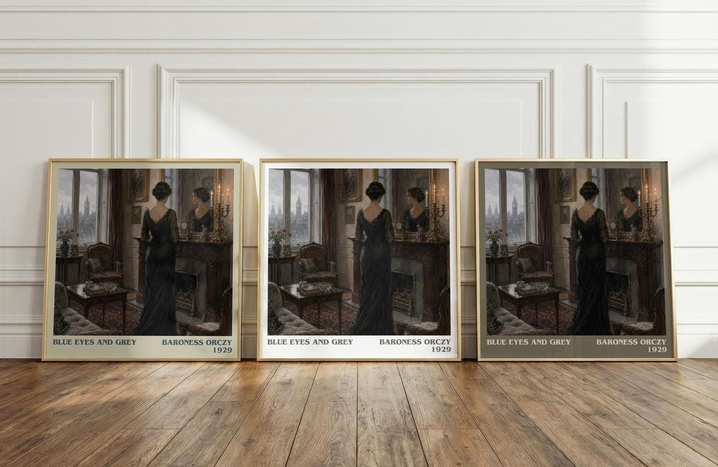 Blue Eyes And Grey literary art print colour and style options – Baroness Orczy book art
