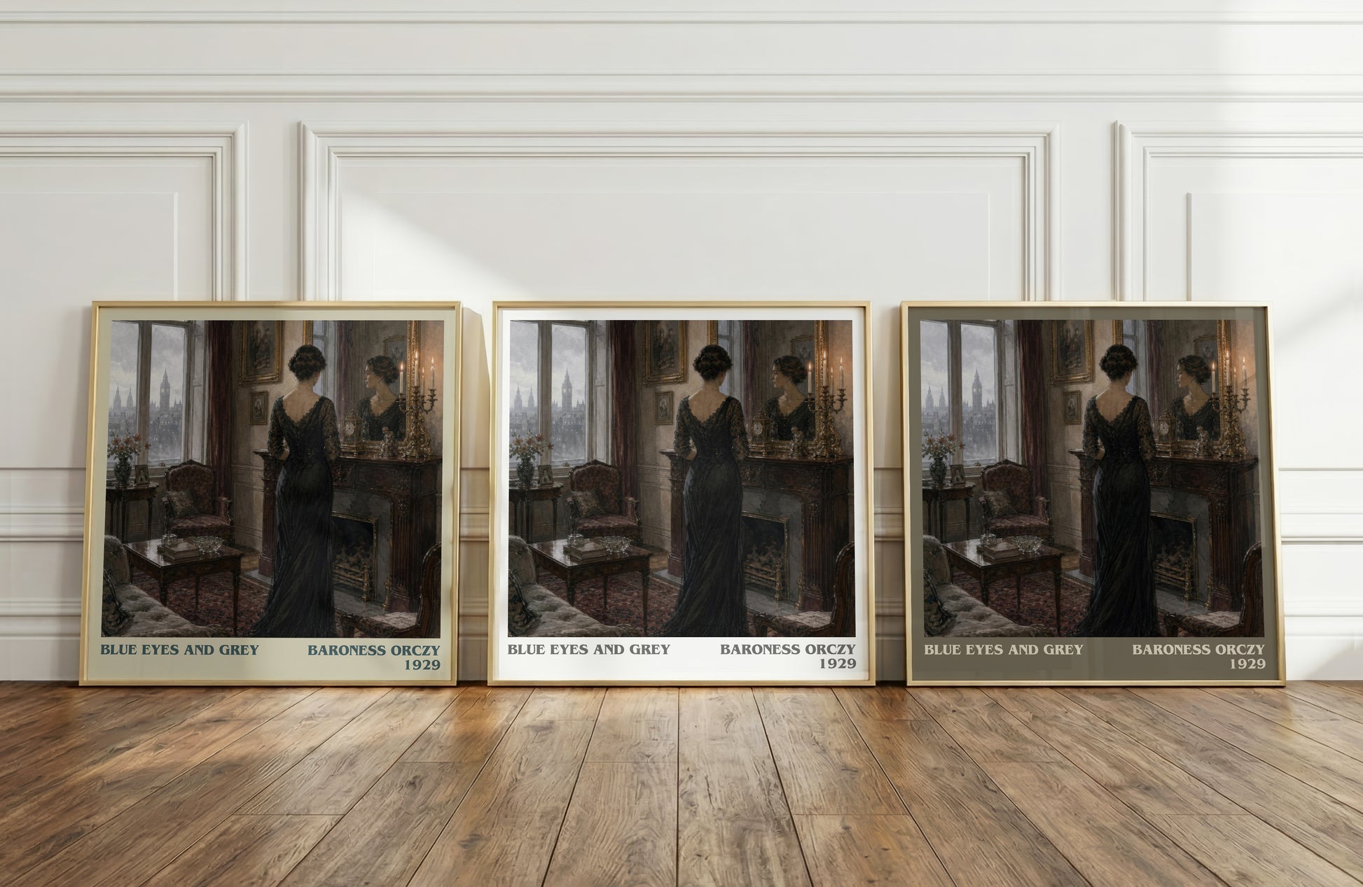 Blue Eyes And Grey literary art print colour and style options – Baroness Orczy book art