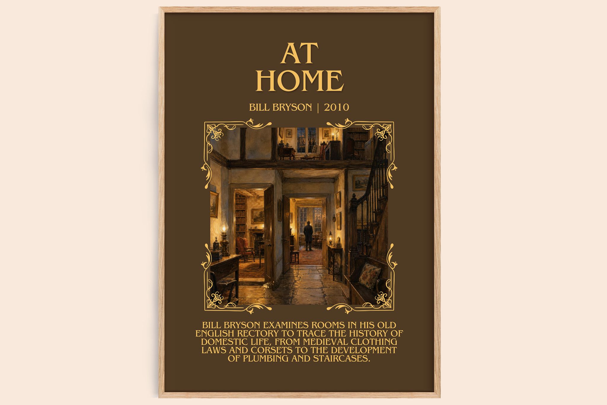 At Home Minimalist Book Poster by Bill Bryson