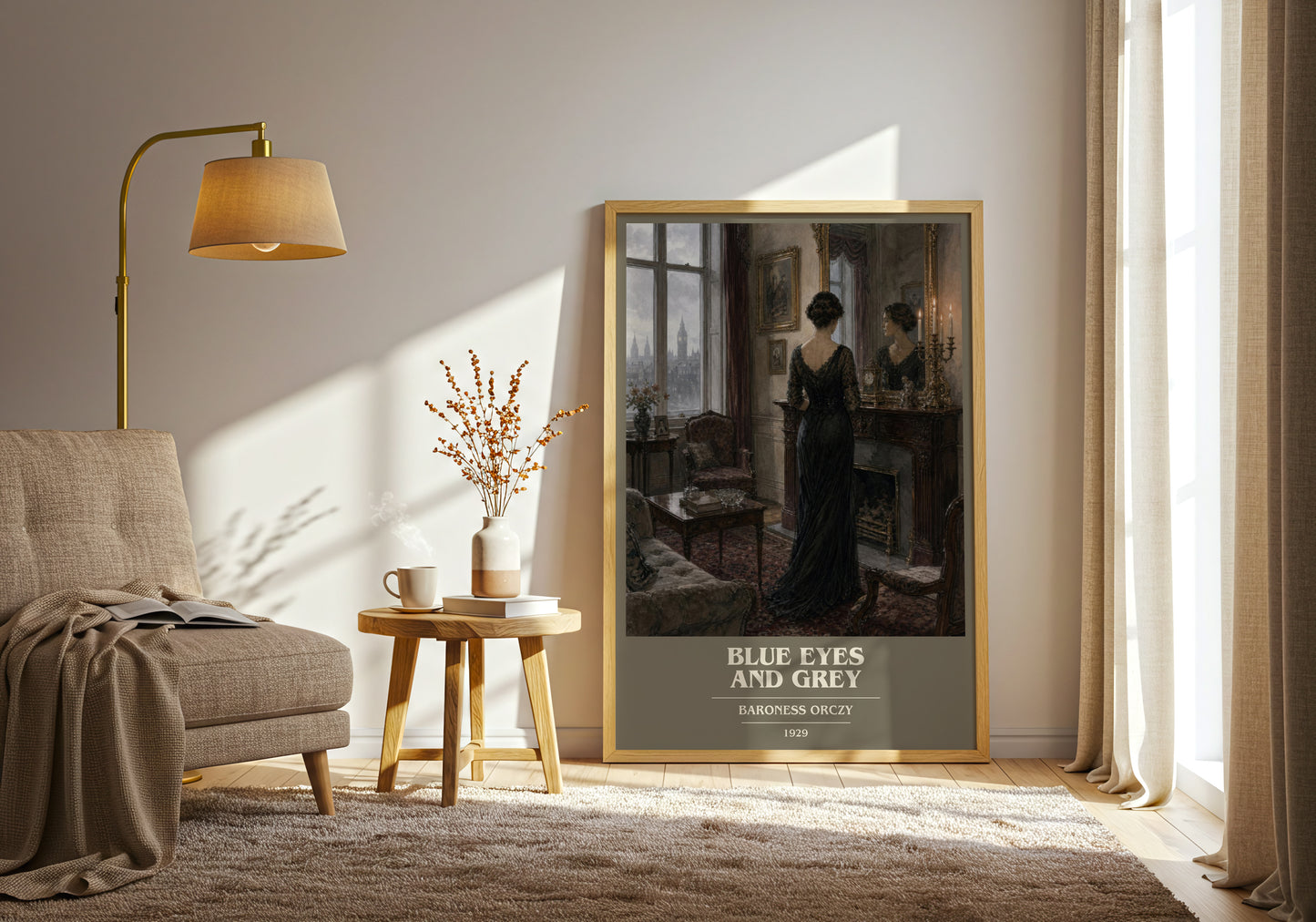 Blue Eyes And Grey book cover print on bookshelf – Baroness Orczy fan gift
