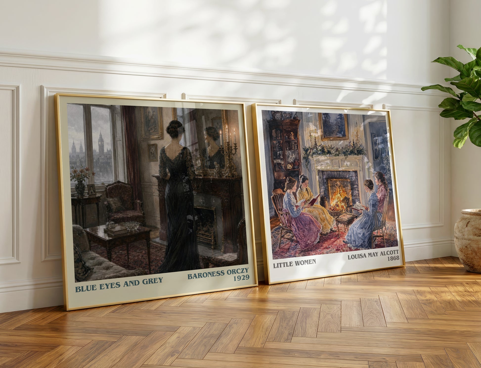 Blue Eyes And Grey literary print on bookshelf – Baroness Orczy fan gift
