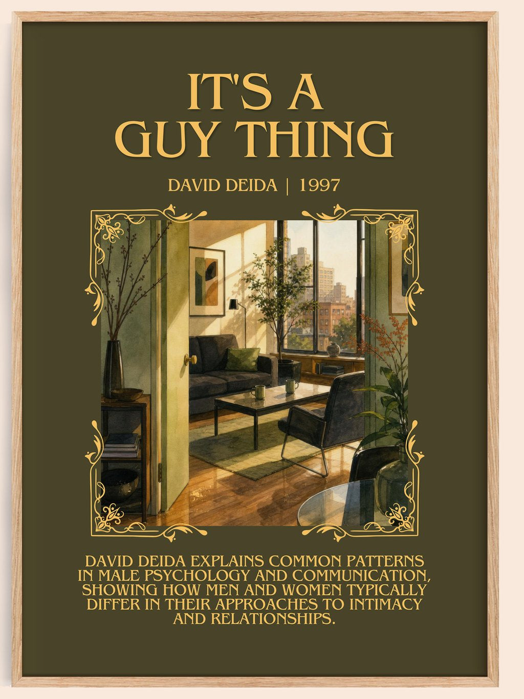 It's a guy thing Minimalist Book Poster by David Deida – book poster