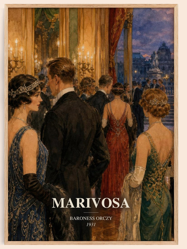Marivosa watercolour book poster by Baroness Orczy – framed literary art print