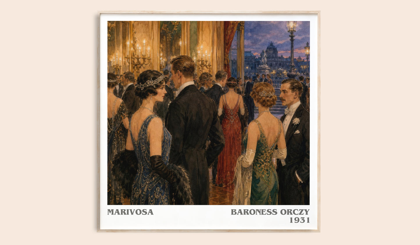 Marivosa literary book poster by Baroness Orczy – framed literary art print
