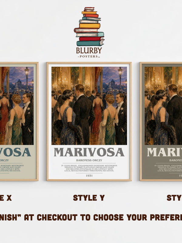Marivosa bookish print in frame leaning in hallway – adventure wall art